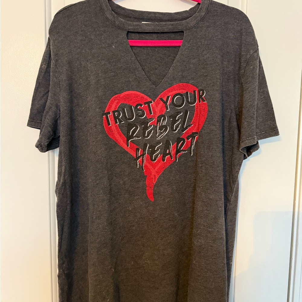 Maurices x Lauren Alaina Charcoal Gray Top
